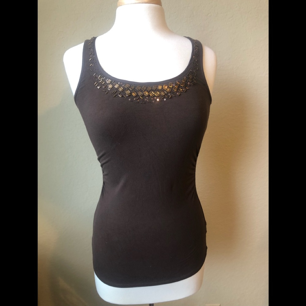 White House Black Market Beaded Neck Top